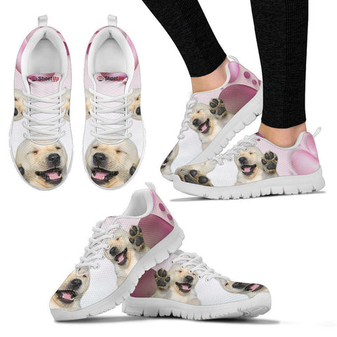 Labrador Retriever Pink White Print Running Shoes For Women-Free Shipping