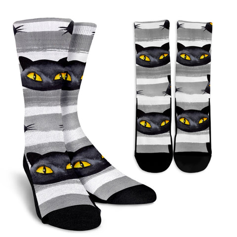 Cat Eyes Halloween Crew Socks