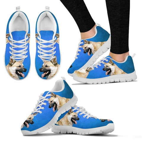 Norwegian Buhund Dog Print (Black/White) Running Shoes For Women-Limited Edition-Express Shipping