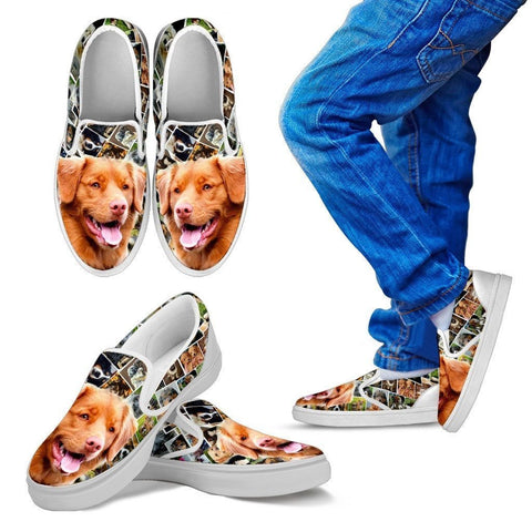 Amazing Nova Scotia Duck Tolling Retriever Print Slip Ons For Kids-Express Shipping