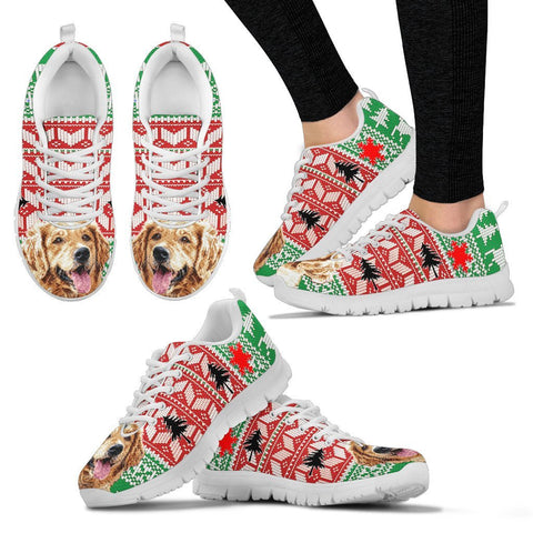 Golden Retriever Christmas Running Shoes For Women- Free Shipping