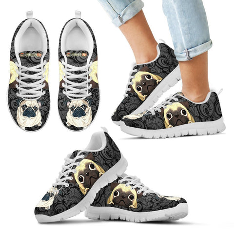 Pug Print-Kid's Running Shoes-Free Shipping