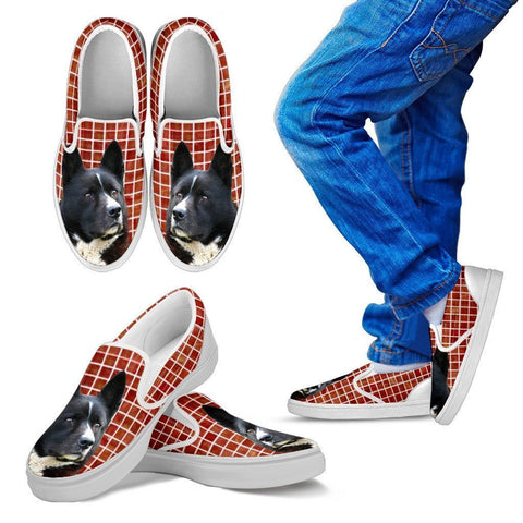 Karelian Bear Dog Print Slip Ons For Kids-Express Shipping