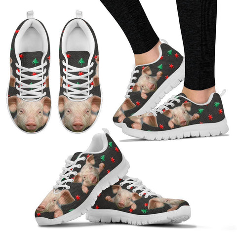 Miniature Pig3 Print Christmas Running Shoes For Women-Free Shipping