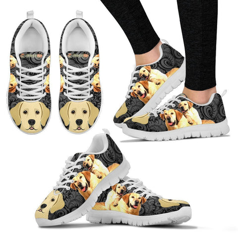Labrador On Black-Women's Running Shoes-Free Shipping
