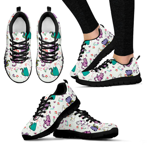 Puffy Cats Women Sneakers -Black Sole