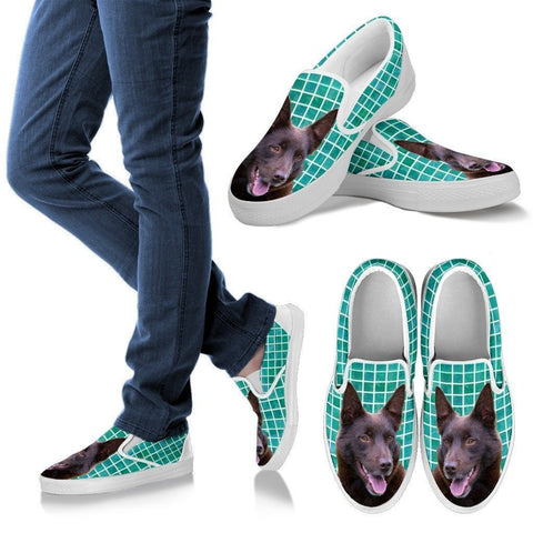 Australian Kelpie Dog Print Slip Ons For Women-Express Shipping