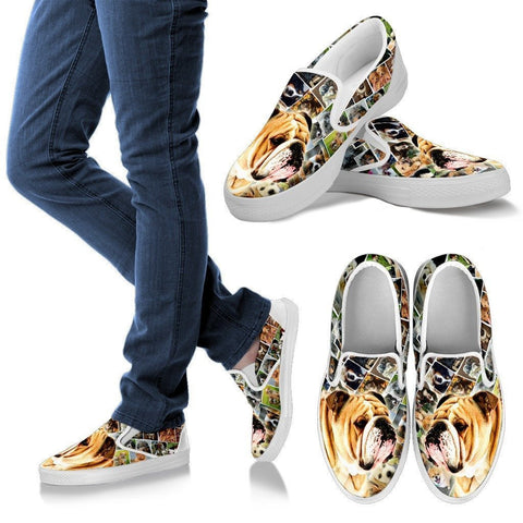 Amazing Bulldog Print Slip Ons For Women-Express Shipping