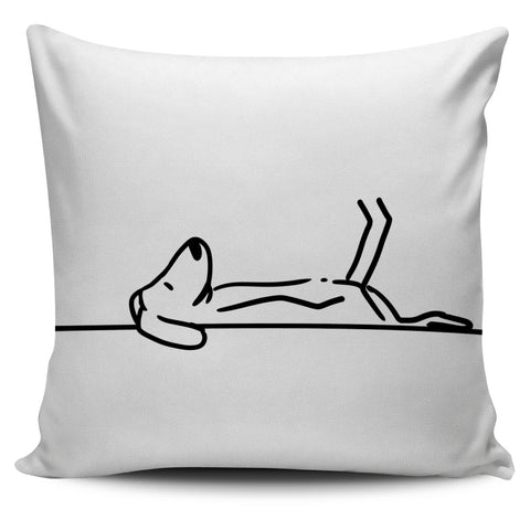 Dog Snooze White Pillow