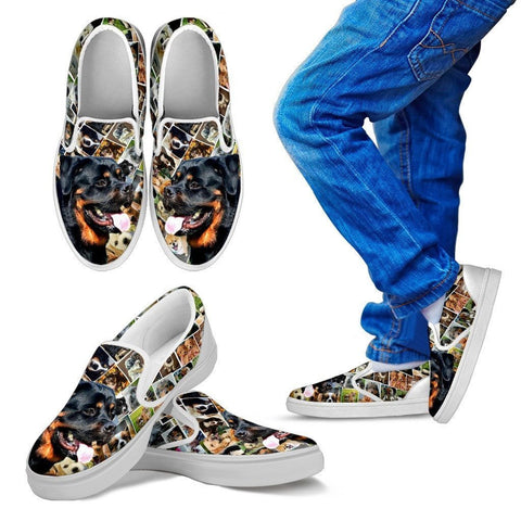 Amazing Rottweiler Dog Print Slip Ons For Kids-Express Shipping