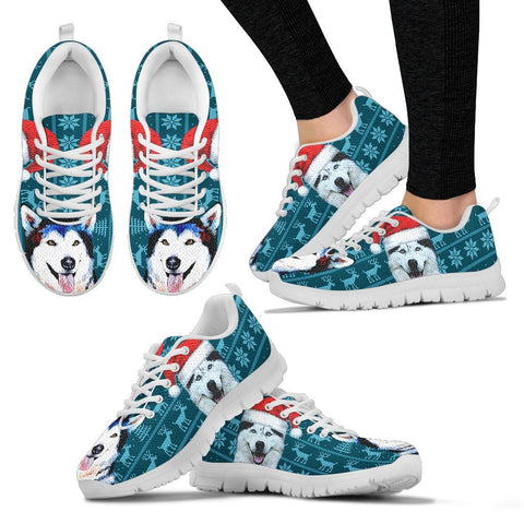 Siberian Husky Print Christmas Running Shoes For Women-Free Shipping