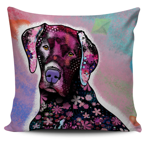 Pink Dog Art Pillow Cover