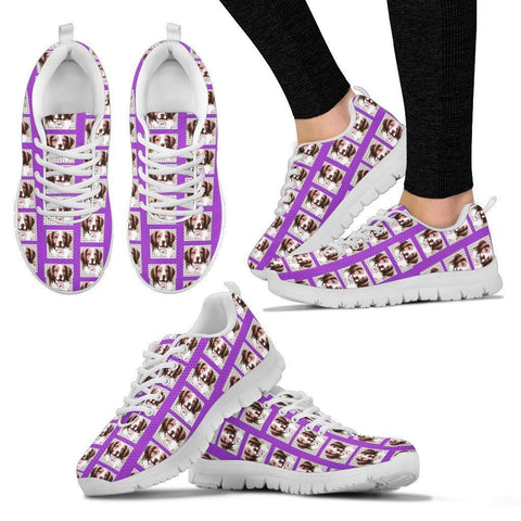 Brittany Dog Pattern Print Sneakers For Women- Express Shipping
