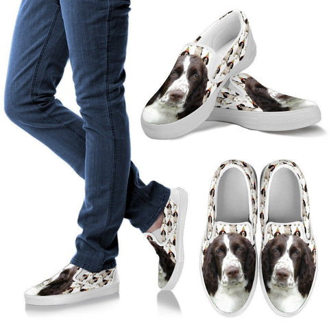 English Springer Spaniel Print Slip Ons For Women- Express Shipping