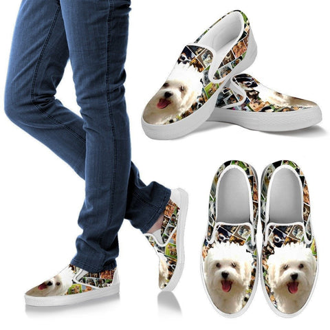 Amazing Maltese Dog Print Slip Ons For Women-Express Shipping