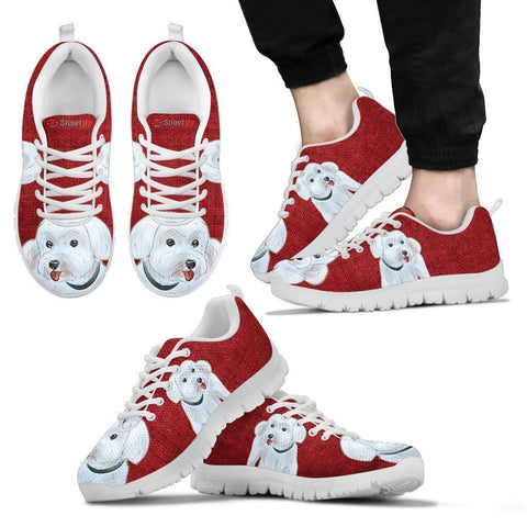 Cute Maltese Red Print Running Shoes For Men-Free Shipping