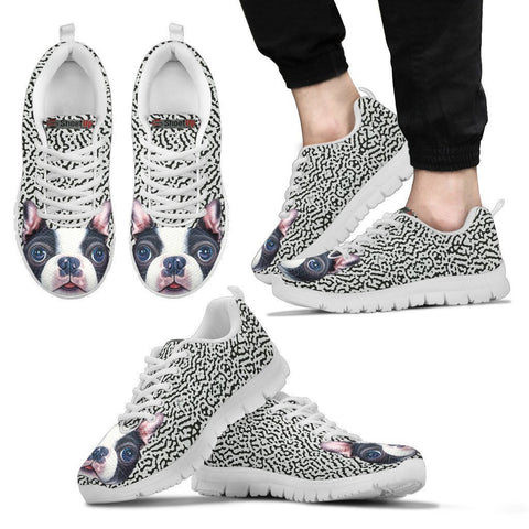 Cute Boston Terrier Print Running Shoes For Men-Free Shipping