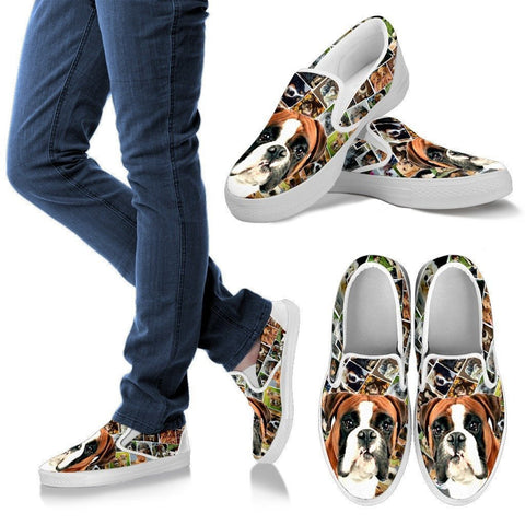 Amazing Boxer Dog Print Slip Ons For Women-Express Shipping