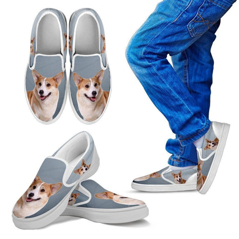 Pembroke Welsh Corgi Print Slip Ons For Kids-Express Shipping