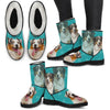 Australian Shepherd Print Faux Fur Boots For Women-Free Shipping