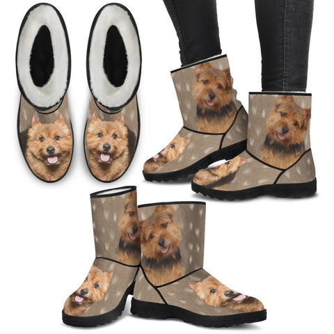 Norwich Terrier Print Faux Fur Boots For Women-Free Shipping