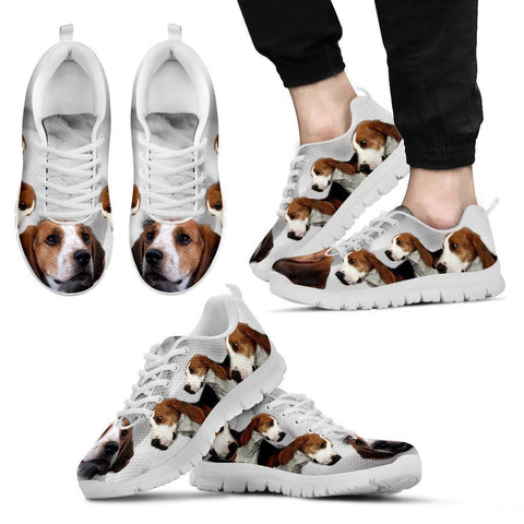 Treeing Walker Coonhound Print Sneakers For Men(White)- Express Shipping