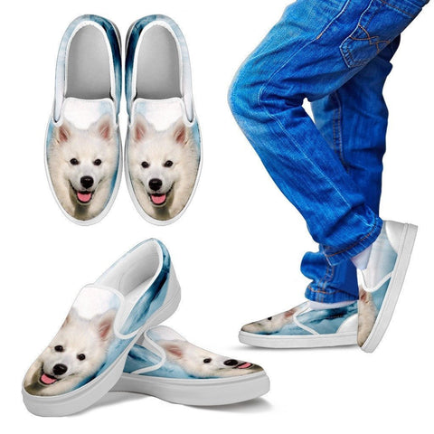 American Eskimo Print Slip Ons For Kids- Express Shipping