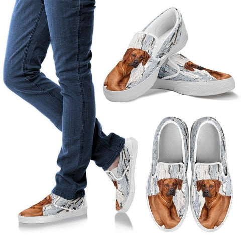 Rhodesian Ridgeback Dog Print Slip Ons For Women-Express Shipping