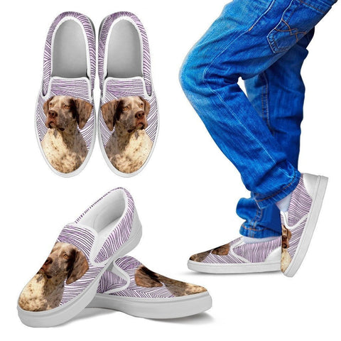 Braque du Bourbonnais Dog Print Slip Ons For Kids-Express Shipping