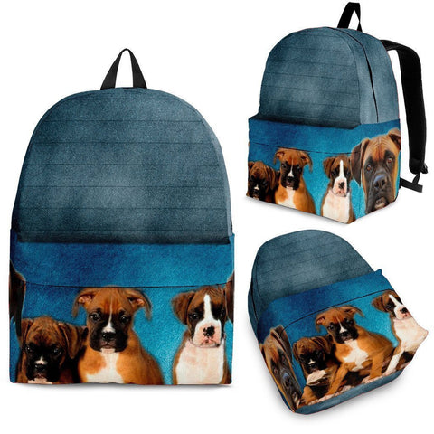 Boxer Dog Print Backpack- Express Shipping