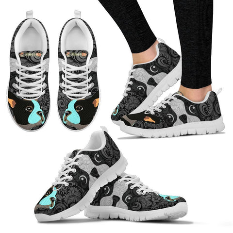 Boston Terrier On Black-Women's Running Shoes For Women-Free Shipping