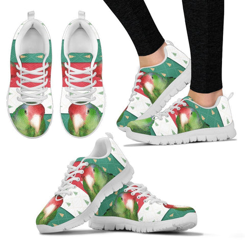 Red Headed Amazon Parrot Print Christmas Running Shoes For Women-Free Shipping