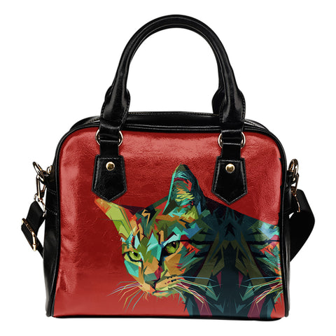 Grunge Cat Handbag - Red