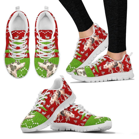 Pietrain Print Christmas Running Shoes For Women- Free Shipping