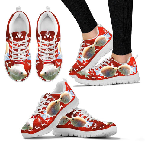 Beautiful Kissing Gourami Fish Print Christmas Running Shoes For Women- Free Shipping