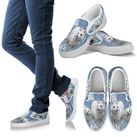 Cute Samoyed Dog Print Slip Ons For Women-Express Shipping