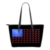 American Dachshund Flag Small Leather Tote