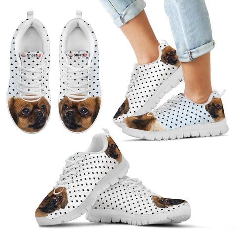 Tibetan Spaniel Black Dots Print Running Shoes For Kids-Free Shipping