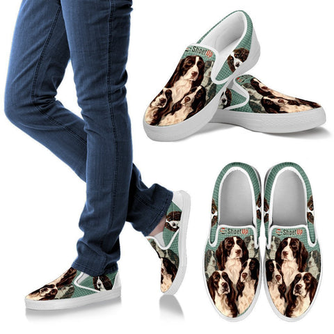 Lovely English Springer Spaniel Print Slip Ons For Women-Free Shipping