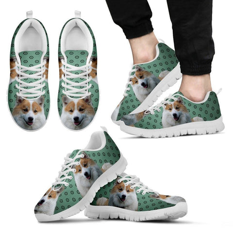 Icelandic Sheepdog Print (White/Black) Running Shoes For Men-Express Shipping