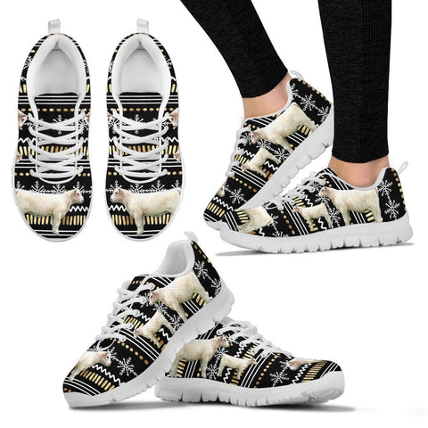 Shorthorn Cow Print Christmas Running Shoes For Women- Free Shipping