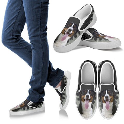 Greater Swiss Mountain Dog Print Slip Ons For Women-Express Shipping