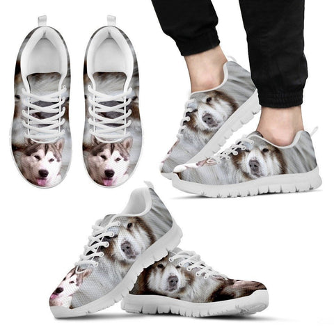 Canadian Eskimo Print Running Shoes For Men (White/Black)- Express Shipping