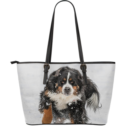 Bernese Mountain Dog Large Leather Bag