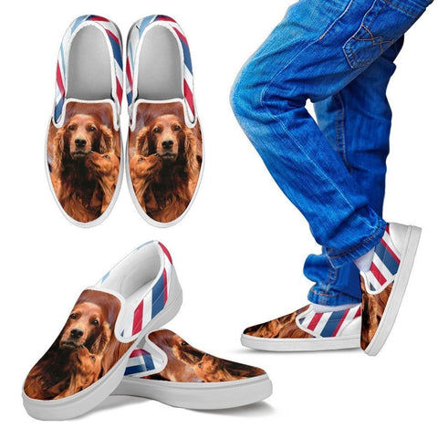 Irish Setter Print Slip Ons For Kids- Express Shipping