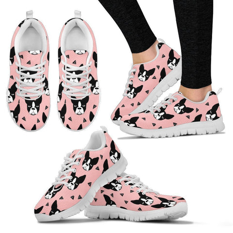 Boston Terrier Pattern Print Sneakers For Women