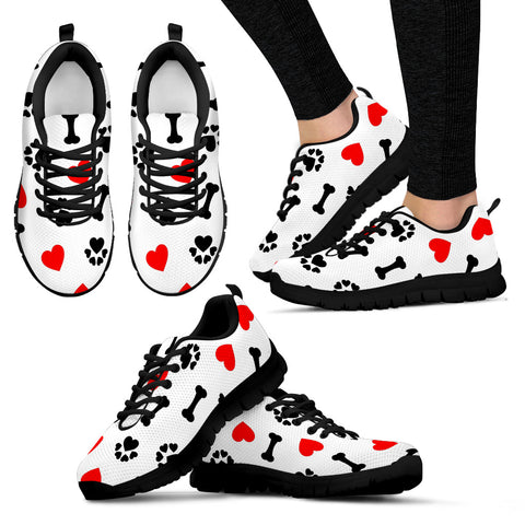 WOMEN'S DOG LOVE SNEAKERS - BLACK