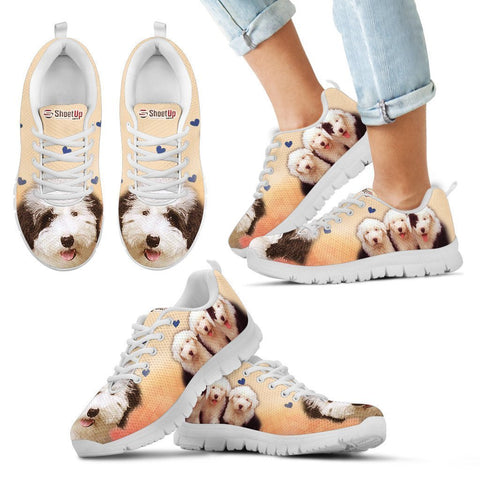 Cute Old English Sheepdog Print Running Shoes For Kids- Free Shipping