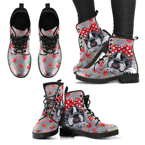 Roses and Bulldog Handcrafted Boots - Women