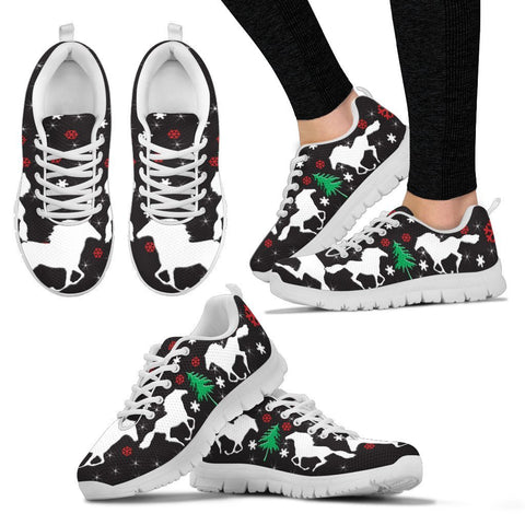 Thoroughbred Horse Print Christmas Running Shoes For Women-Free Shipping